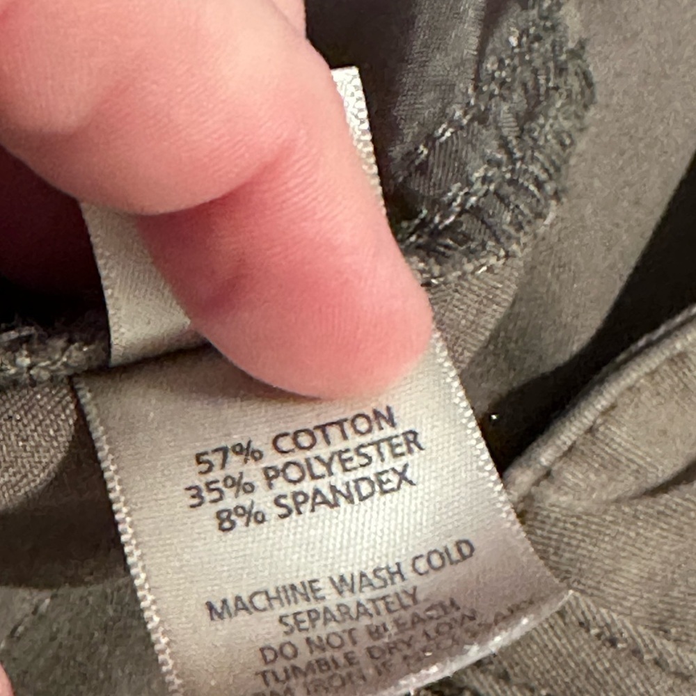 Ecru size 10 dark khaki colored pants. Very soft. Leather accents - Picture 3 of 7
